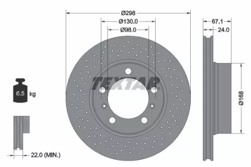TEXTAR TEXTAR 92165105 1x TEXTAR 92165105 Brake Disc 