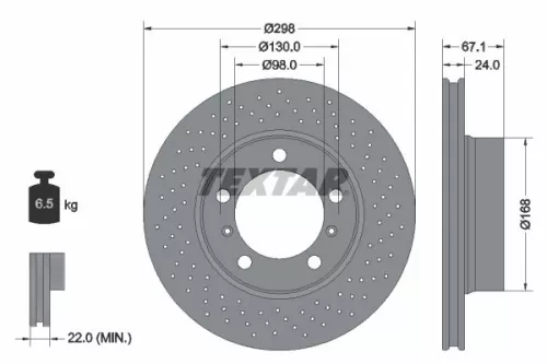 1x TEXTAR 92165205 Brake Disc