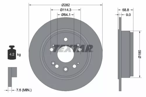 1x TEXTAR 92165703 Brake Disc
