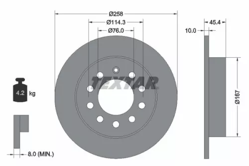 1x TEXTAR 92166700 Brake Disc