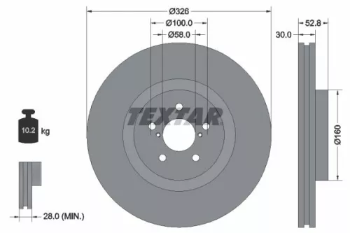 1x  TEXTAR Brake Disc