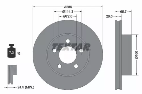 TEXTAR TEXTAR 92169003 1x TEXTAR 92169003 Brake Disc 