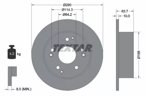 TEXTAR TEXTAR 92169703 1x TEXTAR 92169703 Brake Disc 