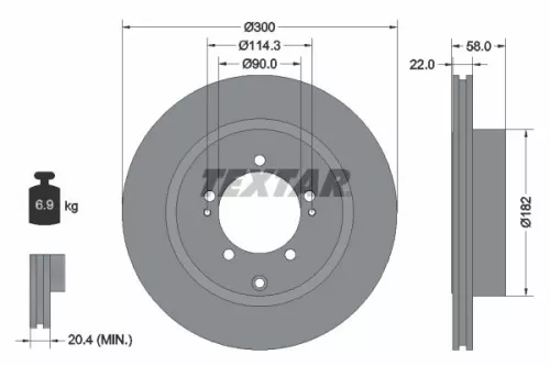 TEXTAR TEXTAR 92170603 1x TEXTAR 92170603 Brake Disc 