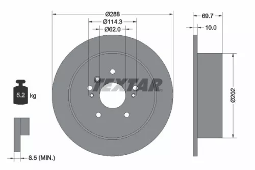 TEXTAR TEXTAR 92171603 1x TEXTAR 92171603 Brake Disc 
