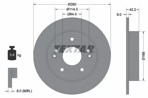 TEXTAR TEXTAR 92172003 1x TEXTAR 92172003 Brake Disc 