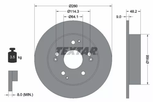 TEXTAR TEXTAR 92172103 1x TEXTAR 92172103 Brake Disc 