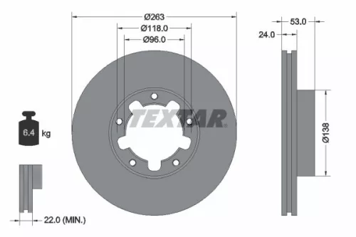 1x TEXTAR 92174603 Brake Disc