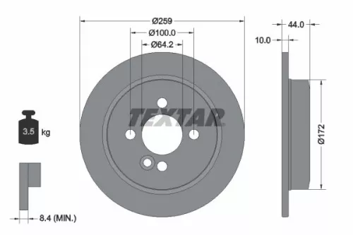 1x  TEXTAR Brake Disc