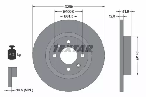 TEXTAR TEXTAR 92175103 1x TEXTAR 92175103 Brake Disc 