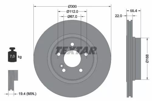 TEXTAR TEXTAR 92176203 1x TEXTAR 92176203 Brake Disc 
