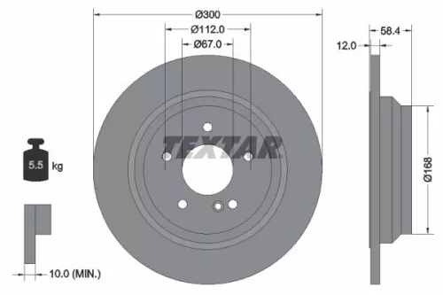 TEXTAR TEXTAR 92176503 1x TEXTAR 92176503 Brake Disc 