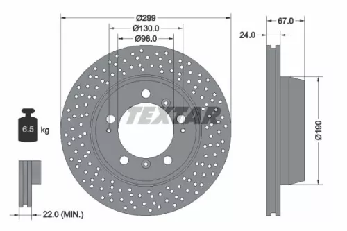 TEXTAR TEXTAR 92176705 1x TEXTAR 92176705 Brake Disc 