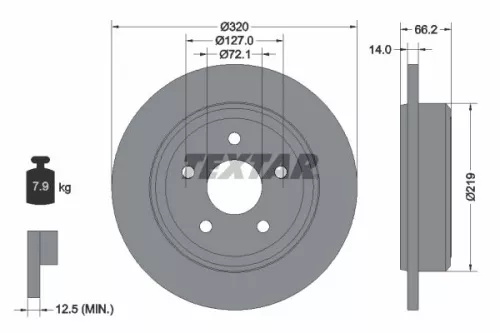 TEXTAR TEXTAR 92177403 1x TEXTAR 92177403 Brake Disc 