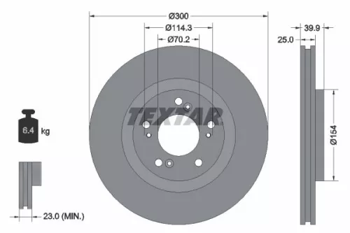 TEXTAR TEXTAR 92177803 1x TEXTAR 92177803 Brake Disc 