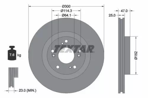 TEXTAR TEXTAR 92177903 1x TEXTAR 92177903 Brake Disc 