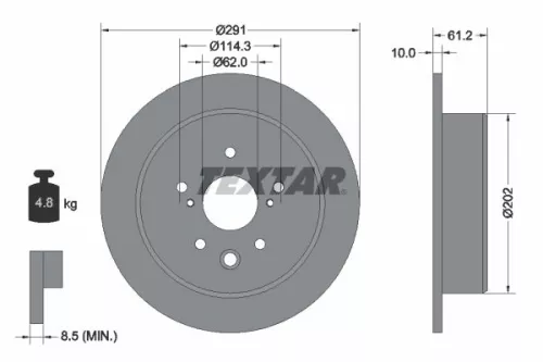 TEXTAR TEXTAR 92179803 1x TEXTAR 92179803 Brake Disc 