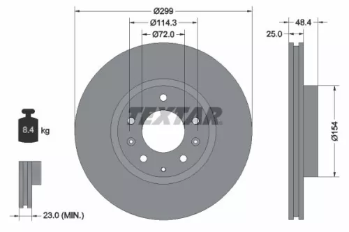 1x  TEXTAR Brake Disc 92180703 299