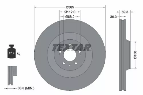 TEXTAR TEXTAR 92184203 1x TEXTAR 92184203 Brake Disc 