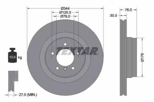 TEXTAR TEXTAR 92185103 1x TEXTAR 92185103 Brake Disc 