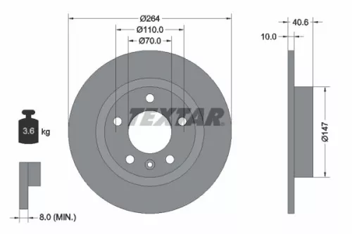 1x  TEXTAR Brake Disc