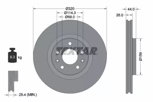 1x  TEXTAR Brake Disc