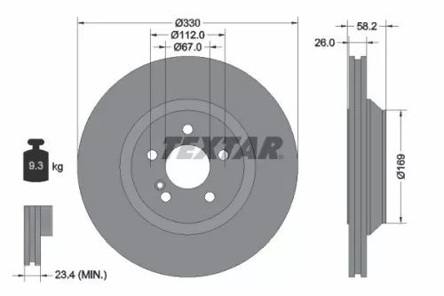 TEXTAR TEXTAR 92197903 1x TEXTAR 92197903 Brake Disc 