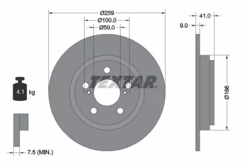 TEXTAR TEXTAR 92199800 1x TEXTAR 92199800 Brake Disc 