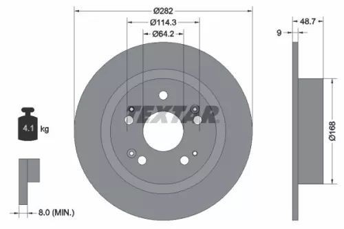 1x  TEXTAR Brake Disc 92204300 282