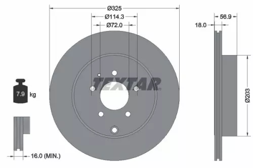 TEXTAR TEXTAR 92223603 1x TEXTAR 92223603 Brake Disc 