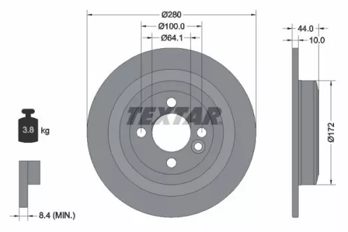 1x TEXTAR 92234003 Brake Disc