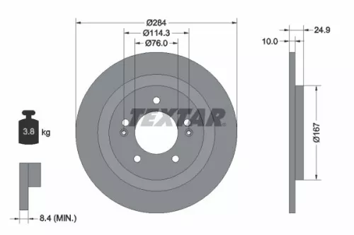 TEXTAR TEXTAR 92239103 1x TEXTAR 92239103 Brake Disc 
