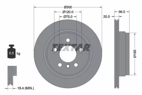 TEXTAR TEXTAR 92239703 1x TEXTAR 92239703 Brake Disc 