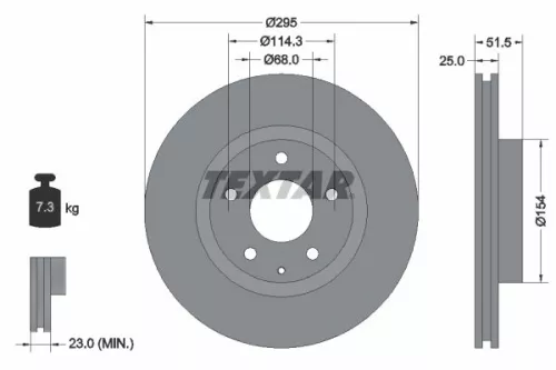 1x  TEXTAR Brake Disc
