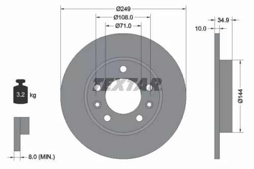TEXTAR TEXTAR 92269103 1x TEXTAR 92269103 Brake Disc 