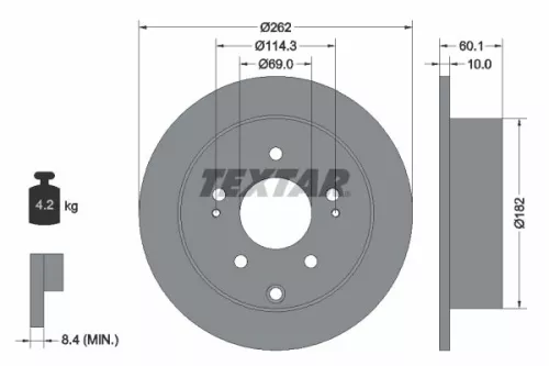 TEXTAR TEXTAR 92269403 1x TEXTAR 92269403 Brake Disc 
