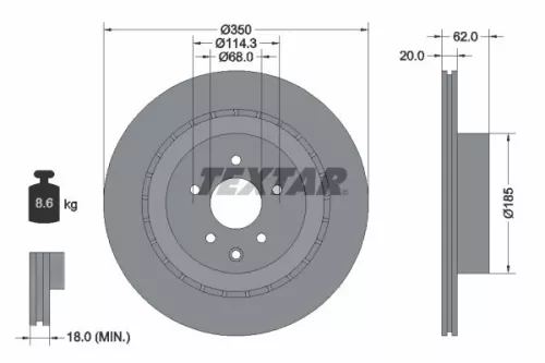 1x  TEXTAR Brake Disc 92270703 350
