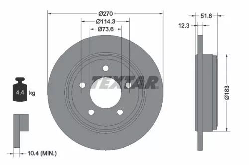 TEXTAR TEXTAR 92271503 1x TEXTAR 92271503 Brake Disc 