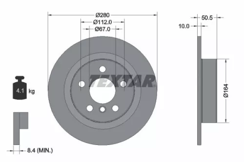 TEXTAR TEXTAR 92274603 1x TEXTAR 92274603 Brake Disc 