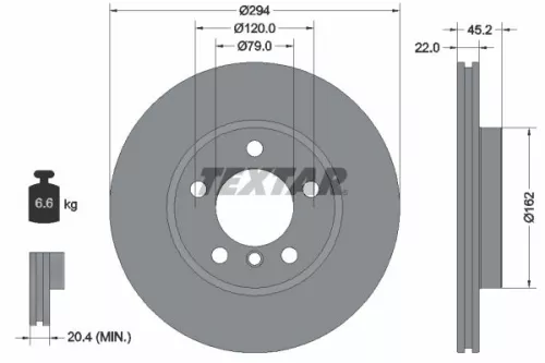 TEXTAR TEXTAR 92277805 1x TEXTAR 92277805 Brake Disc 