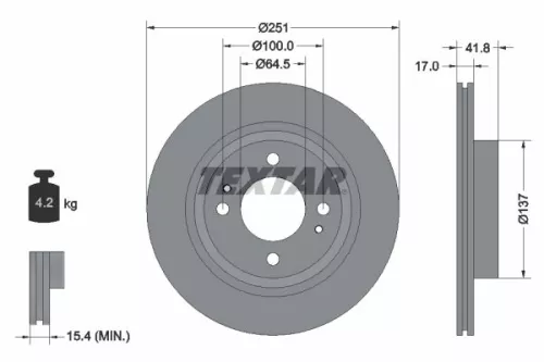 TEXTAR TEXTAR 92278003 1x TEXTAR 92278003 Brake Disc 