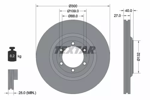 TEXTAR TEXTAR 92282403 1x TEXTAR 92282403 Brake Disc 