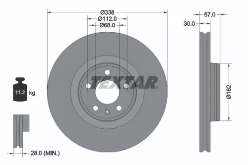 1x  TEXTAR Brake Disc