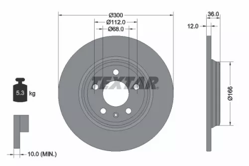 TEXTAR TEXTAR (92282803) 1x  TEXTAR Brake Disc 