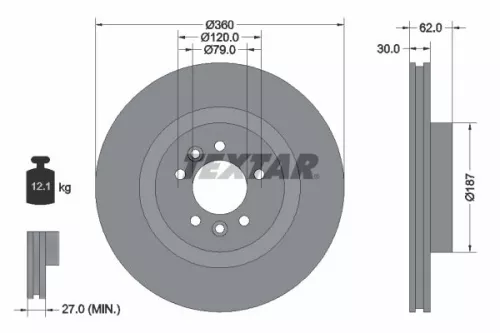 1x  TEXTAR Brake Disc