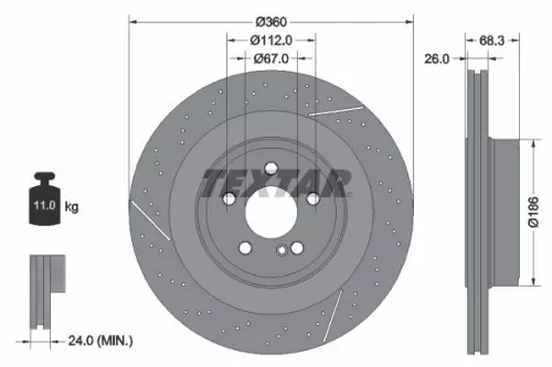 1x  TEXTAR Brake Disc