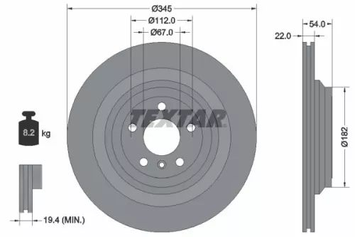 1x  TEXTAR Brake Disc