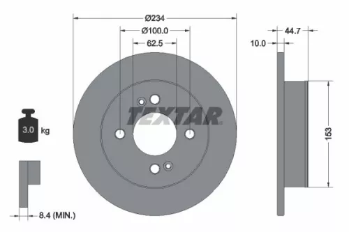 1x TEXTAR 92291603 Brake Disc