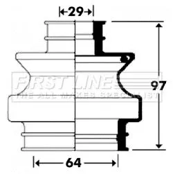 FIRST LINE FIRST LINE FCB2910  FIRST LINE Drive Shaft Cv Boot Kit 