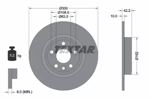 1x TEXTAR 92293803 Brake Disc